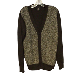 Jonathan Martin Men’s Charcoal & Black Colorblock V-Neck Cardigan Sz M